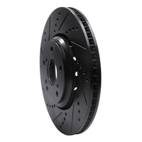 R1 Concepts R1 16-22 Acura ILX Front Left Drilled & Slotted Black Brake Rotor