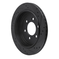 R1 Concepts R1 07-17 Ford Expedition Rear Left Drilled & Slotted Black Brake Rotor
