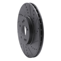 R1 Concepts R1 04-08 Acura TL Front Right Drilled & Slotted Black Brake Rotor