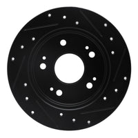 R1 Concepts R1 97-15 Acura ILX Rear Left Drilled & Slotted Black Brake Rotor