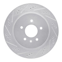 R1 Concepts R1 05-11 Cadillac CTS Rear Left Drilled & Slotted Silver Brake Rotor