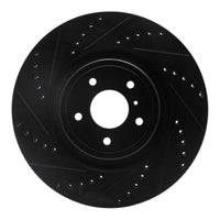 R1 Concepts R1 08-25 Infiniti QX70 Front Left Drilled & Slotted Black Brake Rotor
