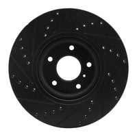 R1 Concepts R1 03-23 Infiniti FX35 Front Right Drilled & Slotted Black Brake Rotor