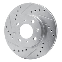 R1 Concepts R1 84-90 Honda Accord Sedan Front Left Drilled & Slotted Silver Brake Rotor