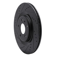 R1 Concepts R1 2008-2025 Audi A6 Allroad Rear Left Drilled & Slotted Black Brake Rotor