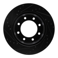 R1 Concepts R1 05-12 Ford F-350 Super Duty 4WD Rear Right Drilled & Slotted Black Brake Rotor