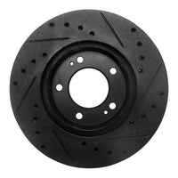 R1 Concepts R1 83-89 Chrysler Conquest Front Left Drilled & Slotted Black Brake Rotor