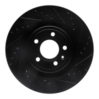 R1 Concepts R1 11-14 Ford Mustang Front Right Drilled & Slotted Black Brake Rotor