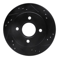 R1 Concepts R1 95-04 Ford Contour Rear Right Drilled & Slotted Black Brake Rotor