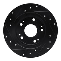 R1 Concepts R1 03-08 Acura TSX Rear Right Drilled & Slotted Black Brake Rotor