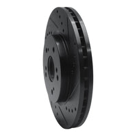 R1 Concepts R1 07-16 Acura RDX Front Right Drilled & Slotted Black Brake Rotor