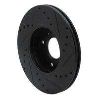 R1 Concepts R1 93-06 Infiniti G20 Front Left Drilled & Slotted Black Brake Rotor