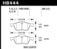 Hawk Performance Hawk 02-06 Mini Cooper / Cooper S HP+  Street Front Brake Pads