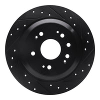 R1 Concepts R1 10-15 Honda Accord Crosstour Rear Right Drilled & Slotted Black Brake Rotor