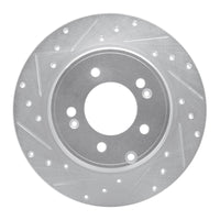 R1 Concepts R1 17-19 Kia Cadenza Rear Left Drilled & Slotted Silver Brake Rotor