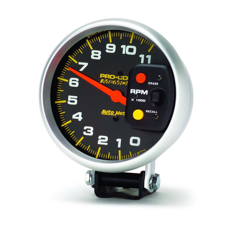 Autometer Pro-Comp 5in 0-11000 RPM Pedestal w/Peak Memory Tachometer