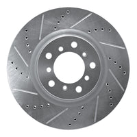 R1 Concepts R1 2001-2006 BMW M3 Right Front Drilled & Slotted Silver Brake Rotor