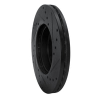 R1 Concepts R1 89-90 Nissan 300ZX Front Left Drilled & Slotted Black Brake Rotor