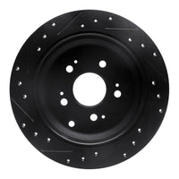 R1 Concepts R1 05-10 Honda Odyssey Rear Right Drilled & Slotted Black Brake Rotor