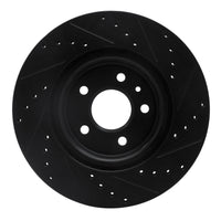 R1 Concepts R1 09-10 Ford Taurus SHO Front Left Drilled & Slotted Black Brake Rotor