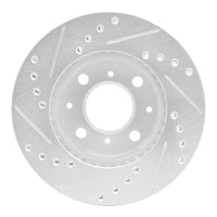 R1 Concepts R1 84-90 Honda Prelude Front Right Drilled & Slotted Silver Brake Rotor