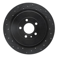 R1 Concepts R1 13-14 Ford Mustang Rear Left Drilled & Slotted Black Brake Rotor