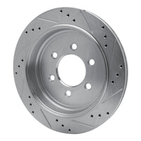 R1 Concepts R1 07-17 Ford Expedition Rear Left Drilled & Slotted Silver Brake Rotor