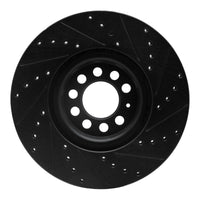R1 Concepts R1 00-06 Audi TT Quattro Front Left Drilled & Slotted Black Brake Rotor