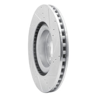 R1 Concepts R1 15-23 Ford Mustang Front Left Drilled & Slotted Silver Brake Rotor