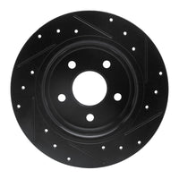 R1 Concepts R1 07-14 Suzuki SX4 CrossOVER Rear Left Drilled & Slotted Black Brake Rotor