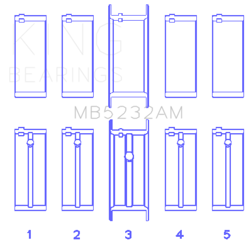King Engine Bearings Nissan Datsun A12/(Size +1.0mm) Main Bearing Set