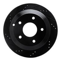 R1 Concepts R1 05-06 Pontiac GTO Rear Left Drilled & Slotted Black Brake Rotor