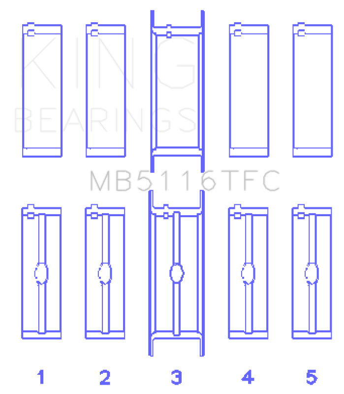 King Engine Bearings Chrysler 426Ci/ 440Ci V8 OHV (Top Fuel) Main Bearing Set
