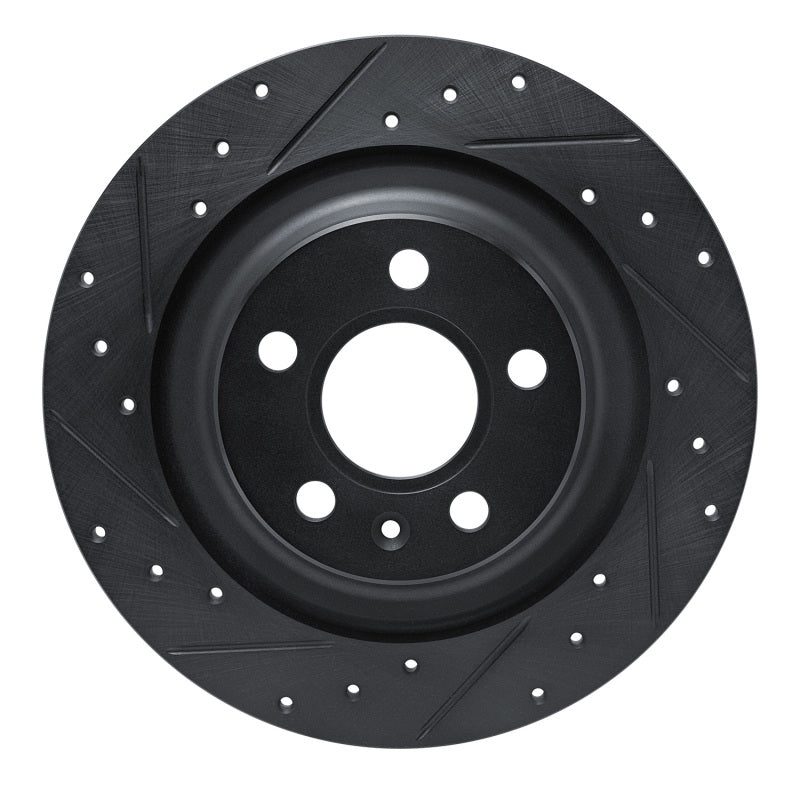 R1 Concepts R1 -25 Volvo XC40 Rear Left Drilled & Slotted Black Brake Rotor