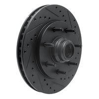 R1 Concepts R1 97-04 Ford F-150 RWD Front Right Drilled & Slotted Black Brake Rotor