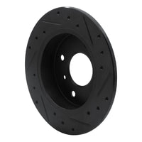 R1 Concepts R1 90-06 Infiniti G20 Rear Left Drilled & Slotted Black Brake Rotor