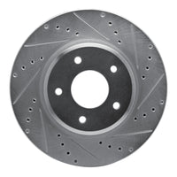 R1 Concepts R1 05-06 Pontiac GTO Front Right Drilled & Slotted Silver Brake Rotor