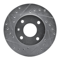 R1 Concepts R1 85-89 Merkur XR4TI Front Left Drilled & Slotted Silver Brake Rotor