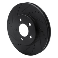R1 Concepts R1 05-10 Ford Mustang Front Left Drilled & Slotted Black Brake Rotor