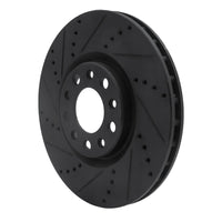 R1 Concepts R1 2013-2023 Chrysler 200 Front Left Drilled & Slotted Black Brake Rotor