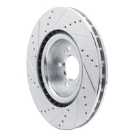 R1 Concepts R1 18-22 Genesis G70 Front Right Drilled & Slotted Silver Brake Rotor