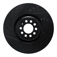 R1 Concepts R1 04-06 Audi TT Quattro Left Front Drilled & Slotted Black Brake Rotor