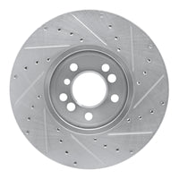 R1 Concepts R1 00-06 BMW X5 Front Left Drilled & Slotted Silver Brake Rotor