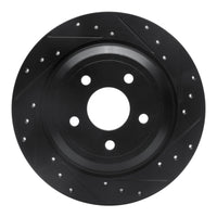 R1 Concepts R1 16-25 Ford Focus Rear Right Drilled & Slotted Black Brake Rotor