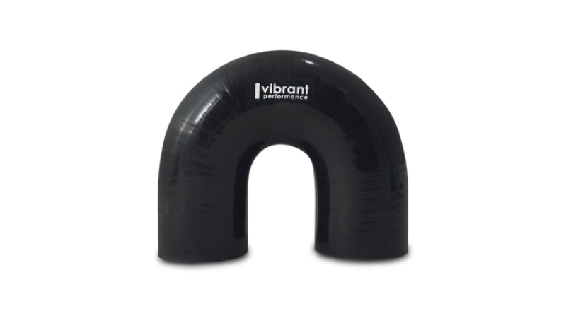 Vibrant 4 Ply Reinforced Silicone Elbow Connector - 1.25in ID x 5.50in Leg 180 Deg Elbow (Black)