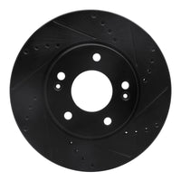 R1 Concepts R1 17-22 Hyundai Ioniq Front Right Drilled & Slotted Black Brake Rotor