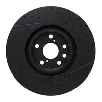 R1 Concepts R1 11-25 Lexus IS200T Left Front Drilled & Slotted Black Brake Rotor