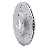 R1 Concepts R1 17-22 Hyundai Ioniq Front Left Drilled & Slotted Silver Brake Rotor