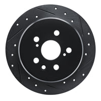 R1 Concepts R1 86-93 Lexus ES250 Rear Right Drilled & Slotted Black Brake Rotor