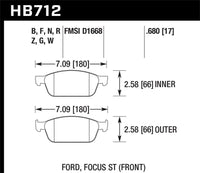 Hawk Performance Hawk 13 Ford Focus Street HPS 5.0 Front Brake Pads